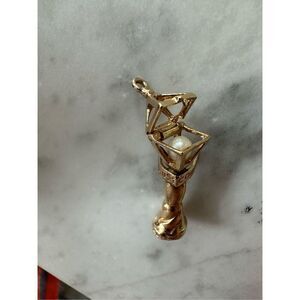 Vintage 14k Charm Souvenir Bourbon & Conti Street Lamp New Orleans with pearl